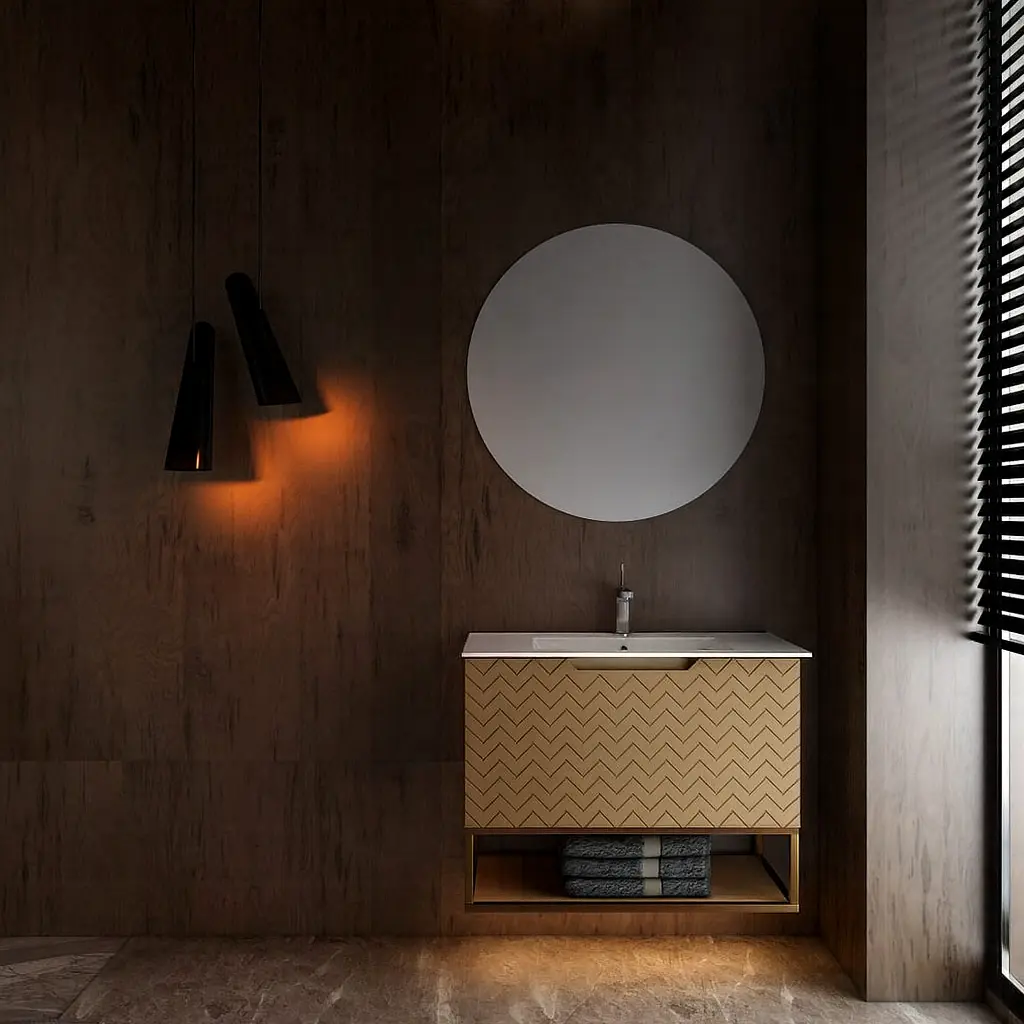 وحدة موبيليا 8028 بيج بحوض ابيض مستورد