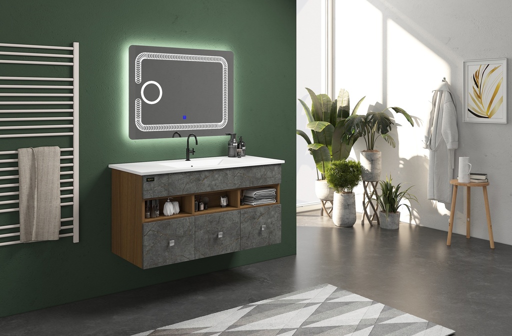 وحدة موبيليا 10010 اريس جراي بحوض ابيض مستورد