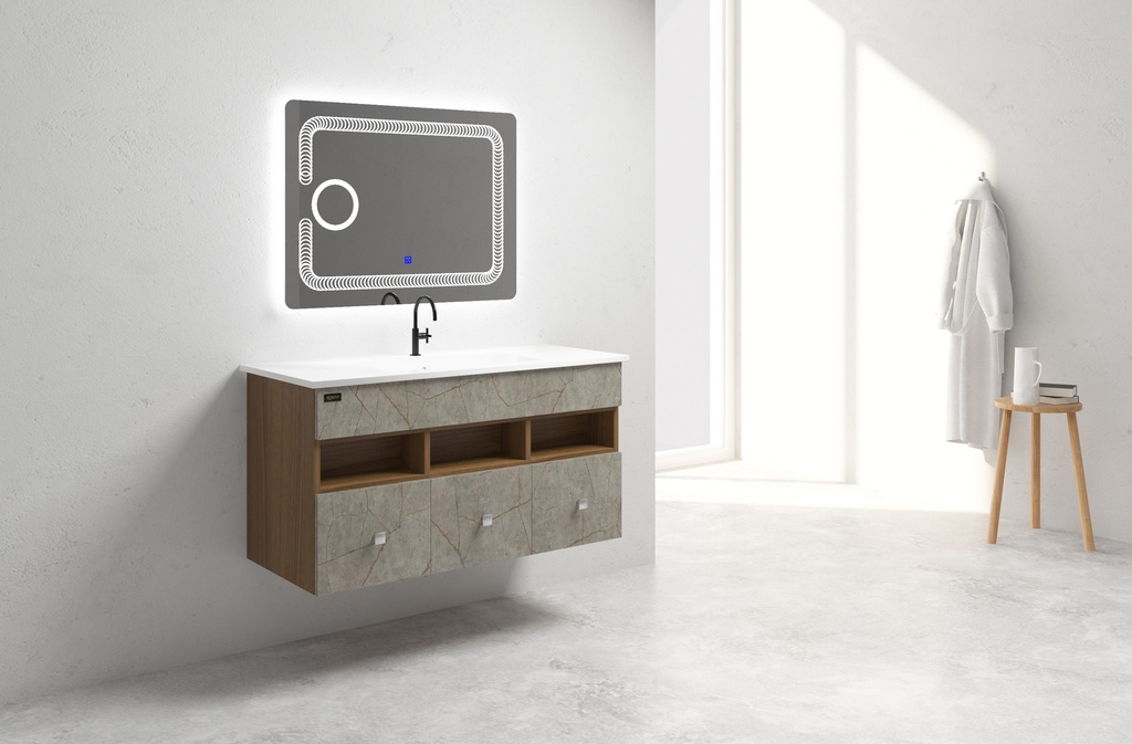 وحدة موبيليا 10010 اريس جراي بحوض ابيض مستورد