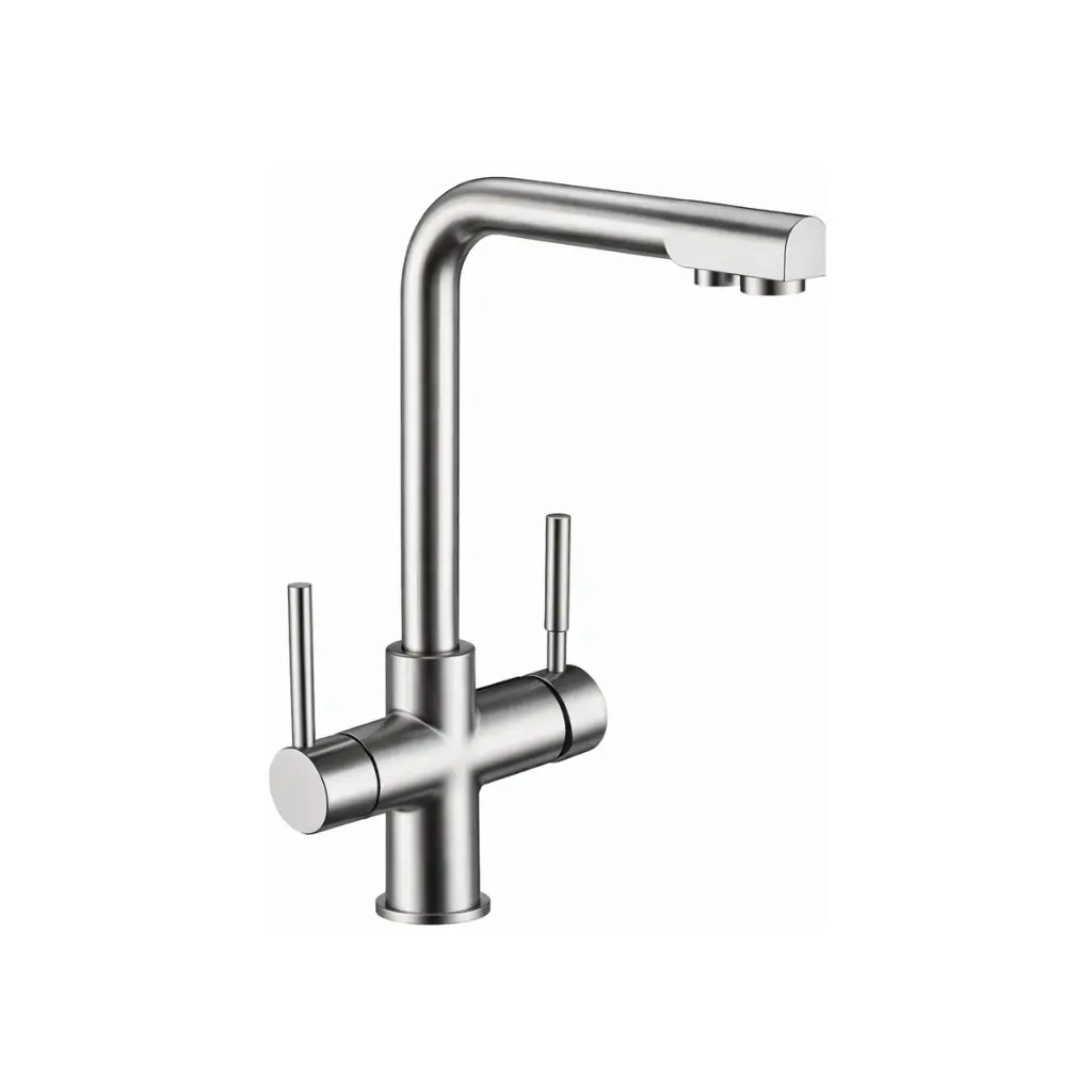 ألاسكا خلاط مطبخ يد واحدة  قنطرة عالية متحركة مزود  بمخرج للفلتر خلاطات مطابخ كروم AS-0020 من جواد