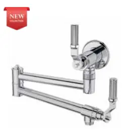 خلاط مطبخ حائطي نيكل القابل للطي مزود بمقبضين ومفصل مزدوج خلاطات مطابخ كروم PF-0011 من جواد