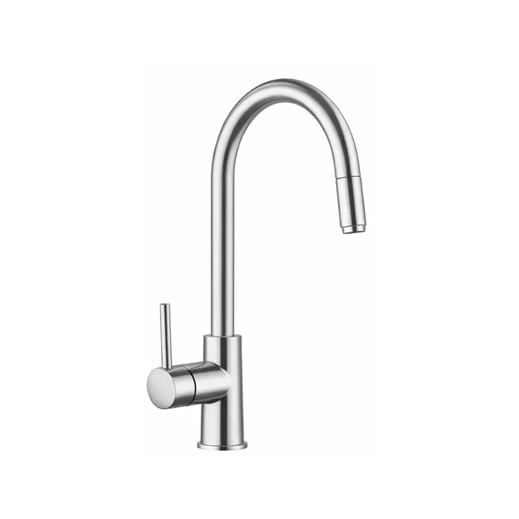 سافا خلاط مطبخ يد واحدة بالخرطوم والسماعة ١ نظام خلاطات مطابخ استانليس كروم SV-0038 من جواد