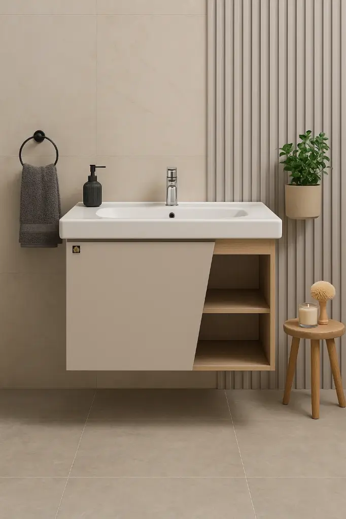 وحدة موبيليا بورديوم 80 سم لاتيه D810 بحوض مستورد ابيض