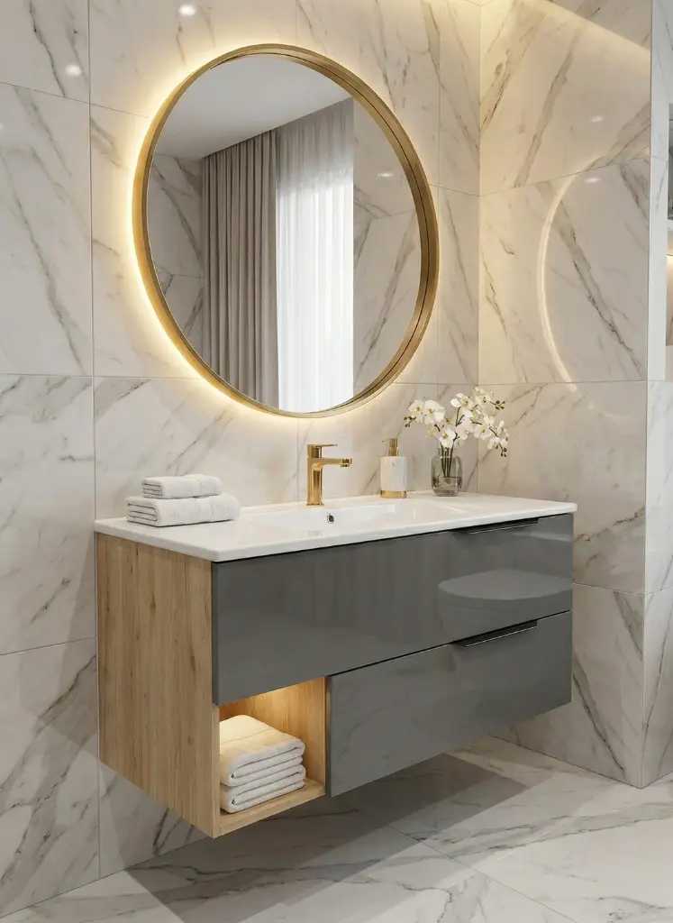 وحدة موبيليا بورديوم 80 سم انتراسيدD811 بحوض مستورد