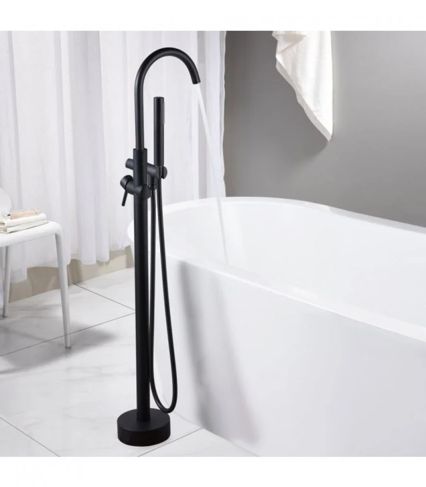 خلاط بانيو ارضي دائري اسود مستورد