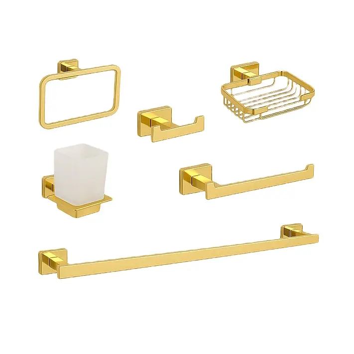 طقم اكسسوار 6 قطع جولد لامع DR-7700G من دريم 