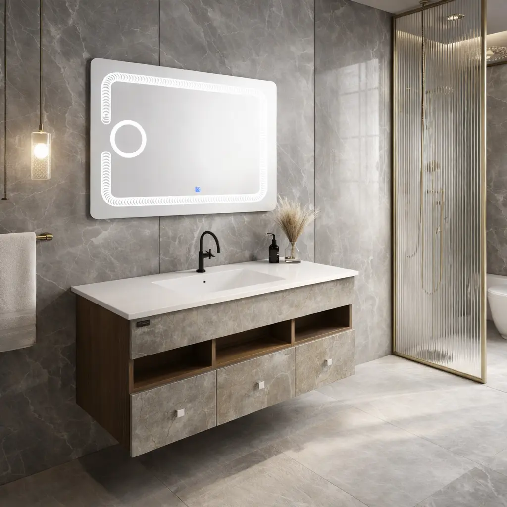 وحدة موبيليا 10010 اريس جراي بحوض ابيض مستورد