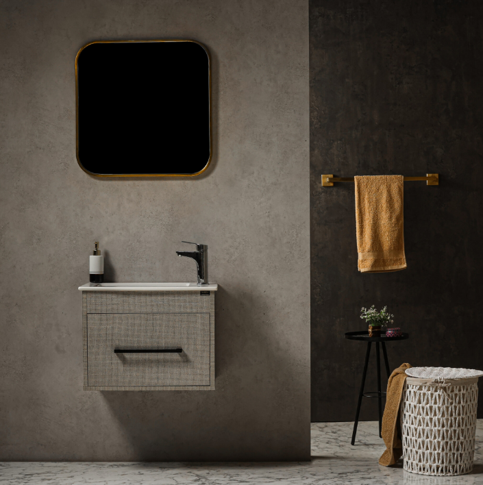 وحدة موبيليا بورديوم 50 سم ريك جراي بالحوض