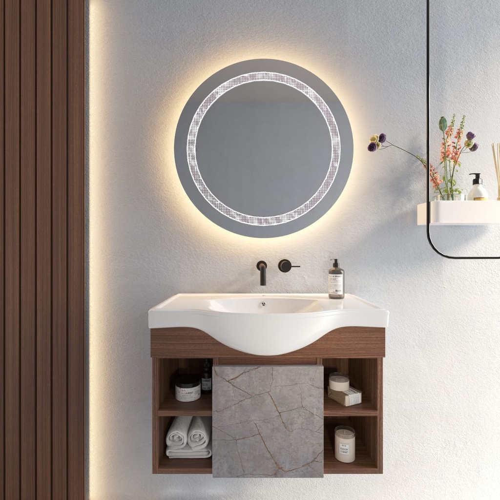 وحدة موبيليا 80EC04 اريس جراي بحوض دارلنج ابيض