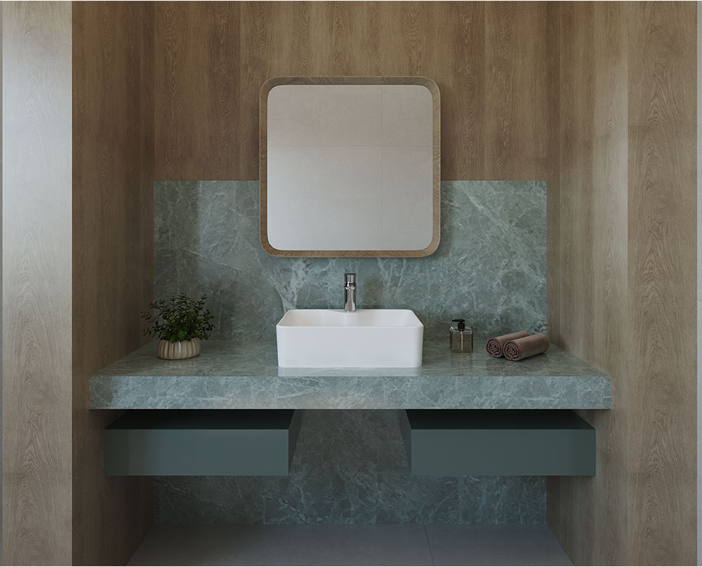 حوض فيليس 48 سم فوق سطح افقي ابيض من سانيبيور