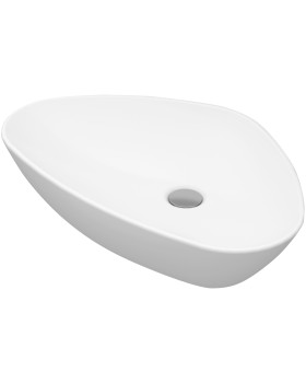 حوض هارموني 59x39 سم فوق سطح افقي ابيض من سانيبيور