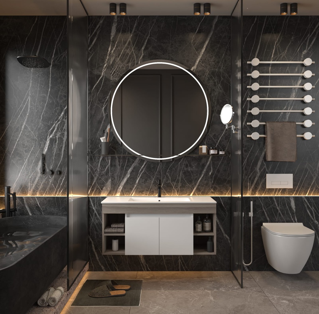 وحدة موبيليا 10009 وايت بحوض ابيض مستورد