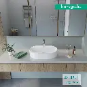 حوض اوبن تايد U اوفر توب 60x45 سم ابيض من هانزجروهي