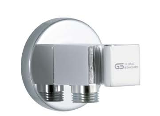 مخرج دفن مع حامل سماعة نحاس مربع كروم GS-3310-CP