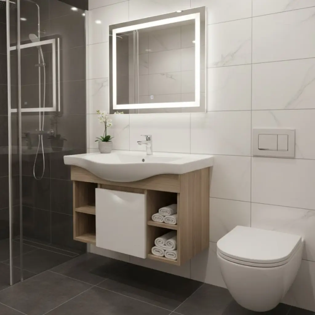 وحدة موبيليا 80EC04 وايت بحوض دارلنج ابيض