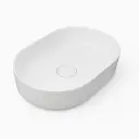 حوض تايتن 60 سم بيضاوي فوق سطح افقي ابيض من سانيبيور