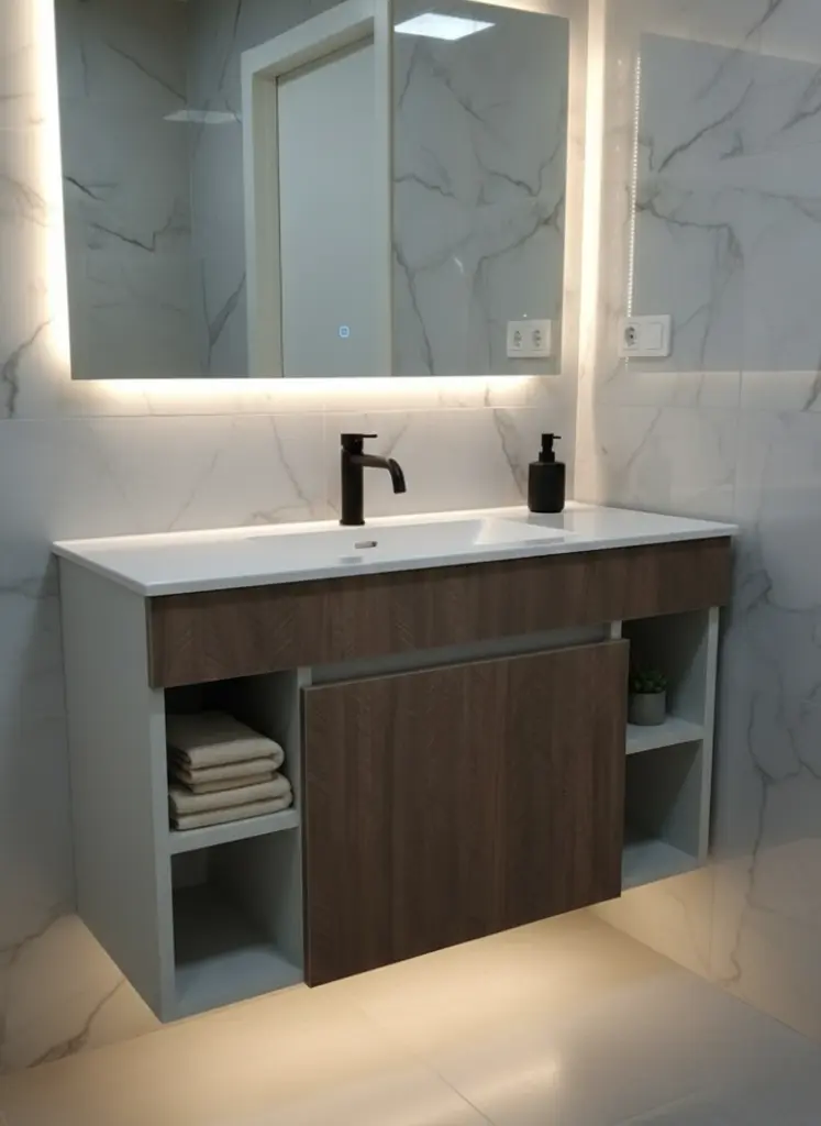 وحدة موبيليا 8003 براون بيسارو بحوض ابيض مستورد