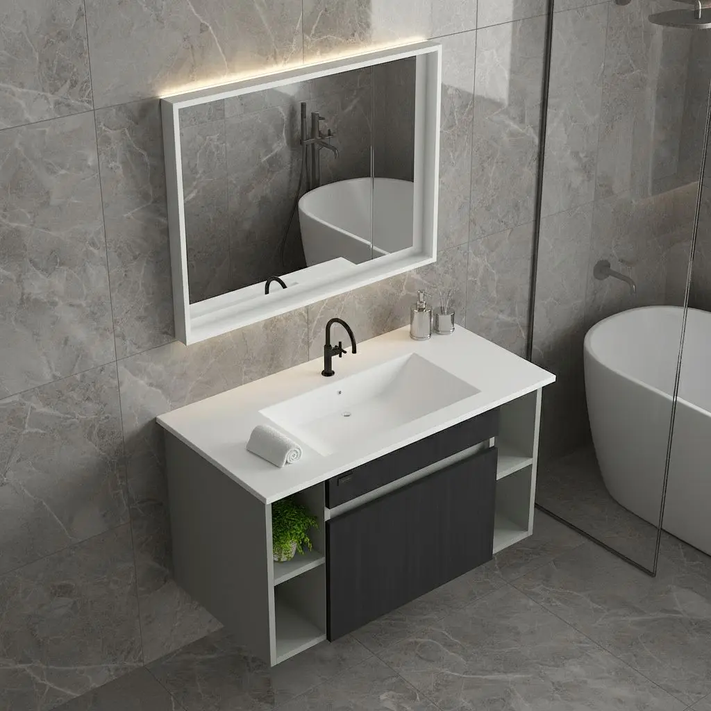 وحدة موبيليا 8003 جراي بيسارو بحوض ابيض مستورد