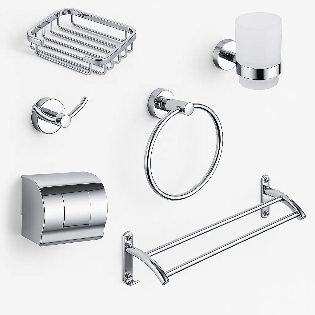 طقم اكسسوار استالس 6 قطع كروم كود HA001