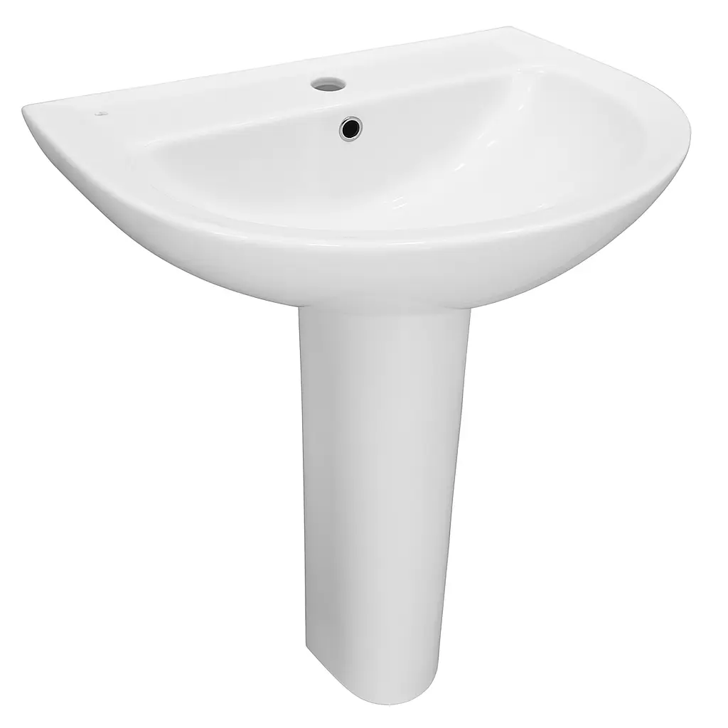 حوض بلان 65 سم بعامود كامل ابيض من ايديال ستاندرد