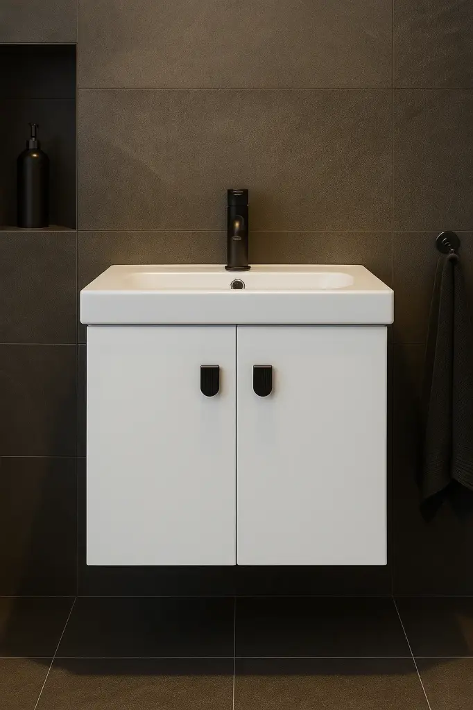 وحدة موبيليا بورديوم 60 سم ابيض D601 بحوض مستورد