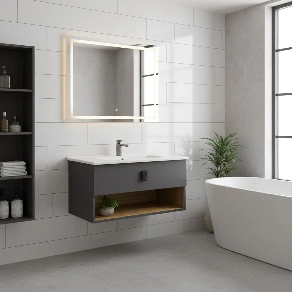 وحدة موبيليا بورديوم 80 سم انتراسيد D804 بحوض مستورد