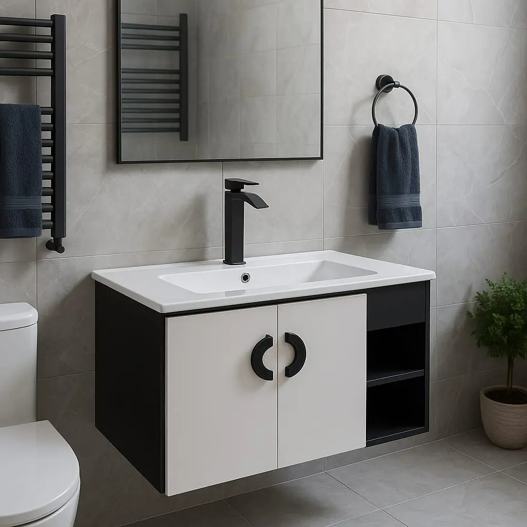 وحدة موبيليا بورديوم 80 سم لاتيه D812 بحوض مستورد ابيض