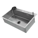 حلة مطبخ هاند ميد 77x48 سم كوري بالخلاط والمشتملات كروم من هانز