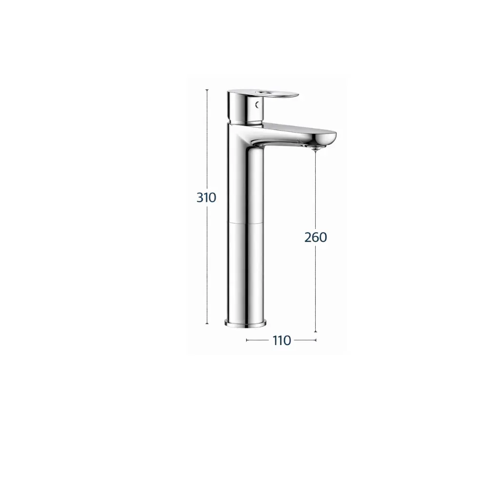 خلاط حوض طويل يد واحدة بالڤيداچ - مشط 110 مم ميلو كروم MIL-0083 من جواد