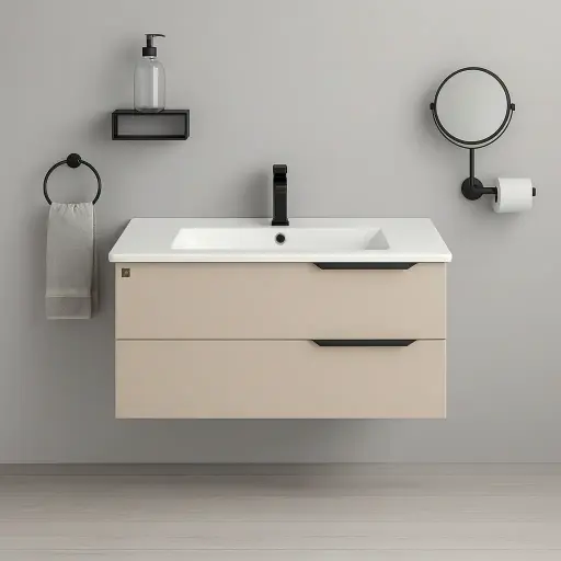 [دارك] وحدة موبيليا بورديوم 80 سم لاتيه D805 بحوض مستورد