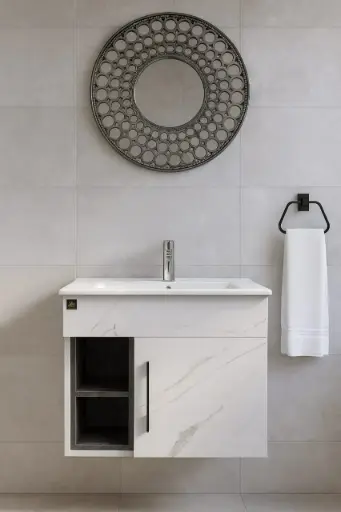 [دارك] وحدة موبيليا بورديوم 60 سم كرارة D602 بحوض مستورد