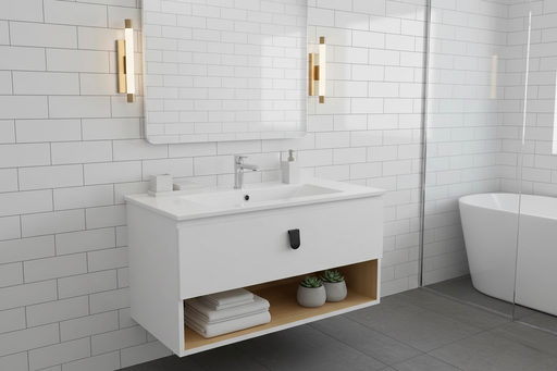 [دارك] وحدة موبيليا بورديوم 80 سم ابيض D804 بحوض مستورد