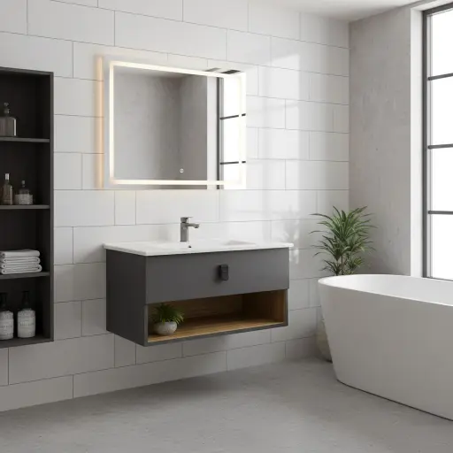 [دارك] وحدة موبيليا بورديوم 80 سم انتراسيد D804 بحوض مستورد