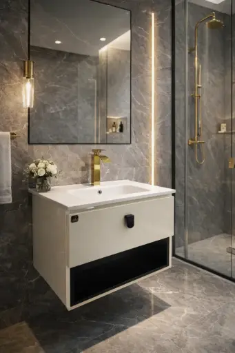 [دارك] وحدة موبيليا بورديوم 60 سم لاتيه D604 بحوض مستورد