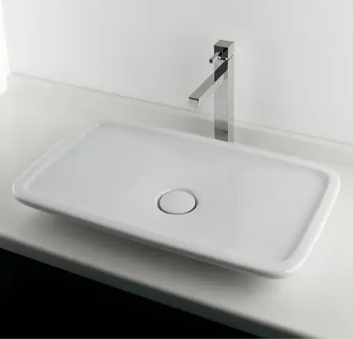 [ديورافيت] حوض بيورافيدا 70 سم مسطح فوق سطح افقي ابيض من ديورافيت