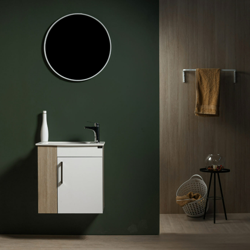 [دوفو] وحدة موبيليا 50x30 سم تينو ابيض x طحيني بالحوض