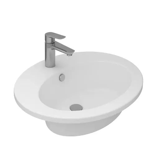 [سانيبيور] حوض ساترن 60 سم كونترتوب ابيض من سانيبيور