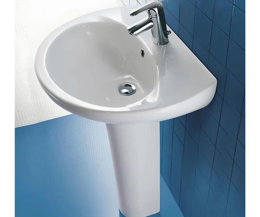 [ديورافيت] حوض ايمليا 60 سم بالعامود ابيض من ديورافيت