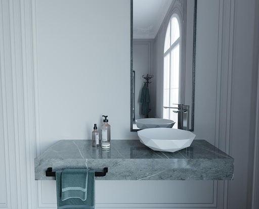 [سانيبيور] حوض رومبو 45 سم فوق سطح افقي ابيض من سانيبيور