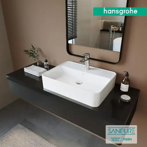 [هانز جروهي] حوض اوبن تايد Q اوفر توب 60x45 سم ابيض من هانزجروهي