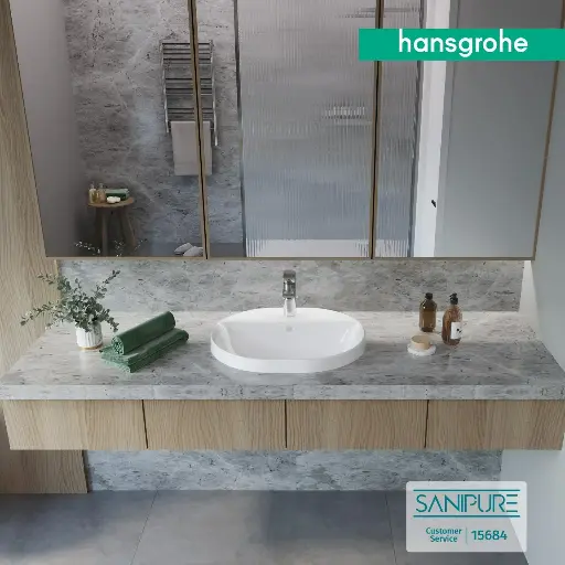 [هانز جروهي] حوض اوبن تايد U كونترتوب 55x45 سم ابيض من هانزجروهي