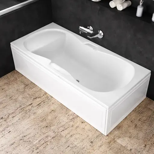 [ايديال ستاندرد] بانيو ستيب 170x70 بكرسي ابيض بالجانب من ايديال ستاندرد