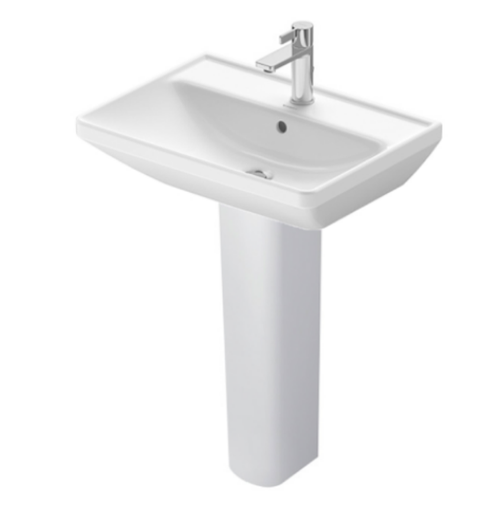 [ديورافيت] حوض دي نيو 60 سم بالعامود ابيض من ديورافيت