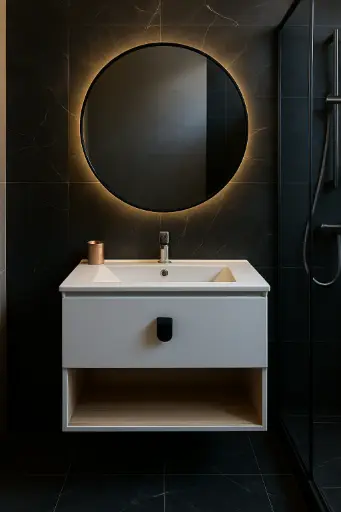 [دارك] وحدة موبيليا بورديوم 60 سم ابيض D604 بحوض مستورد