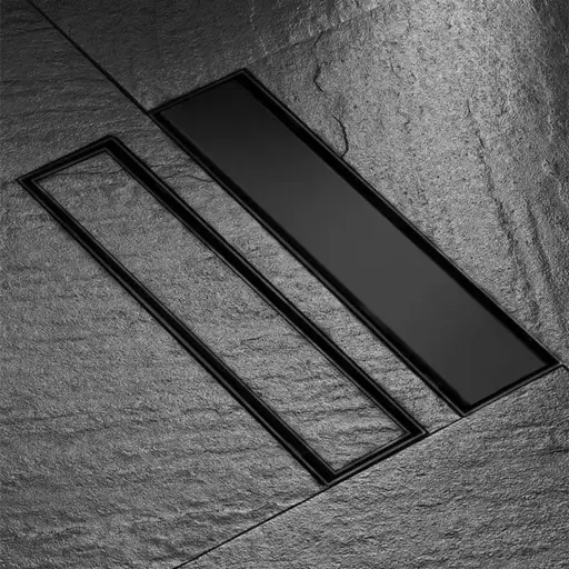 [انفنتي] مجرى شاور 10x60 سم قابل للتبليط اسود IN6010-F-B