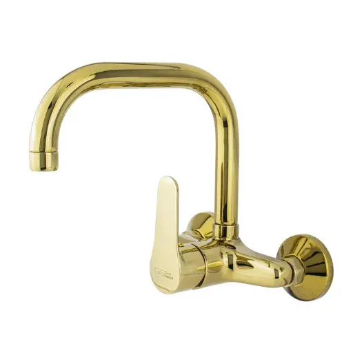 [جلوبال ستاندرد] خلاط مطبخ حائطي ميرا بلس دهبي GS-1045-GP