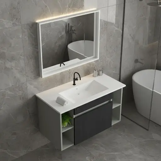 [بيرويا] وحدة موبيليا 8003 جراي بيسارو بحوض ابيض مستورد