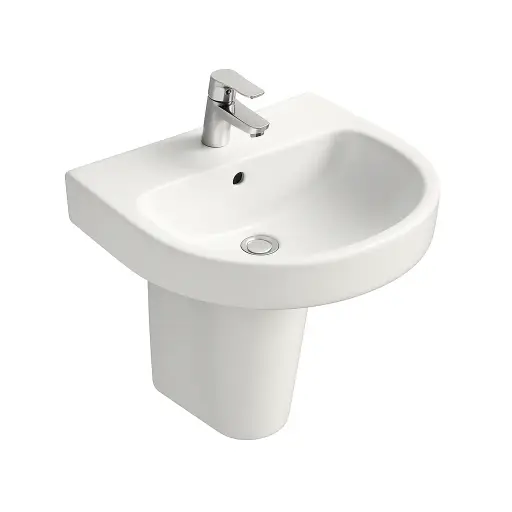 [ايديال ستاندرد] حوض بلايا 55x48 سم بعامود معلق ابيض من ايديال ستاندرد