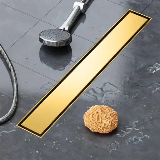 [انفنتي] مجرى شاور 10x40 سم قابل للتبليط دهبي IN4010-F-BRG