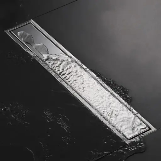 [انفنتي] مجرى شاور 10x30 سم قابل للتبليط كروم IN3010-F-BRS